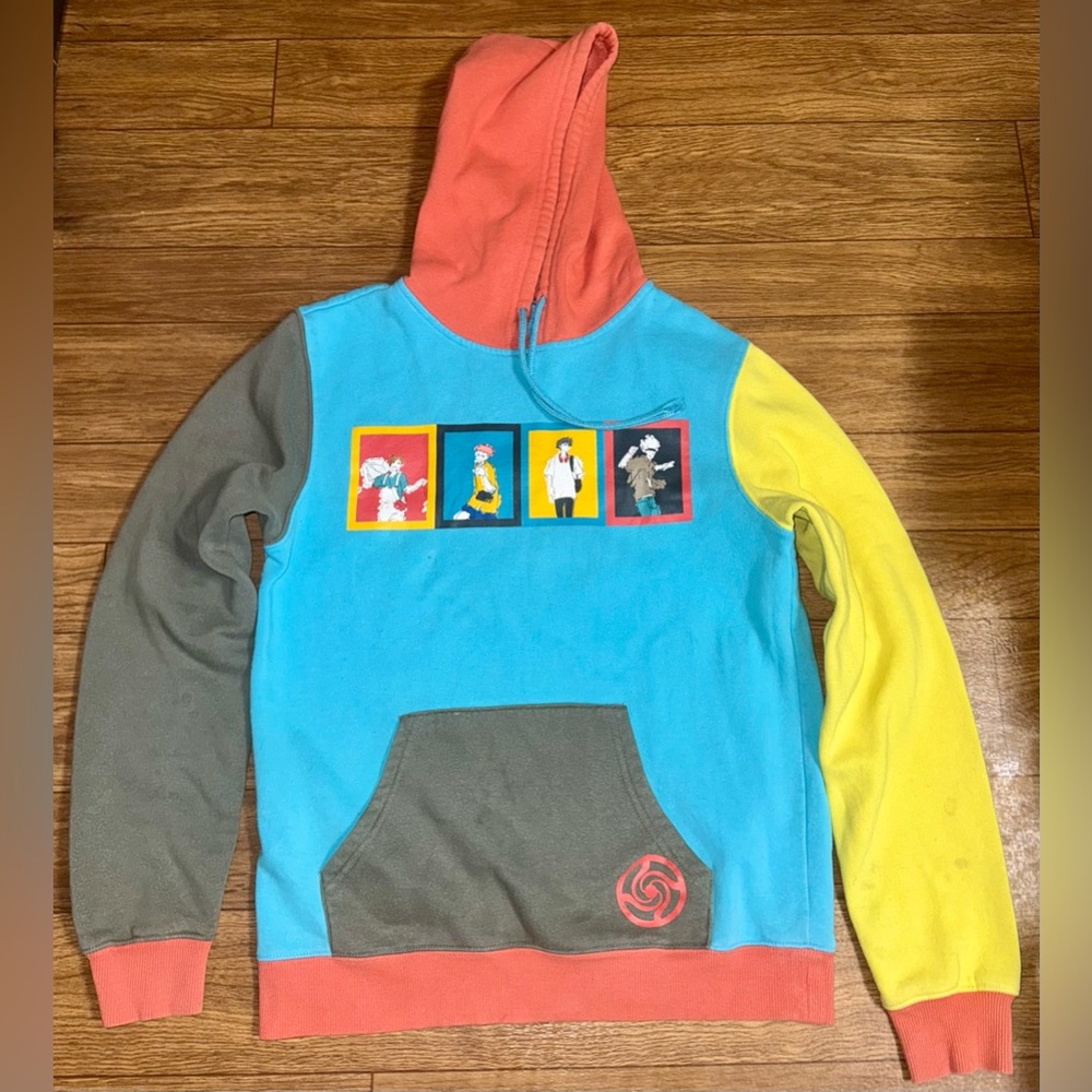 Jujutsu Kaisen Hoodie Small? Colorblock MultiColor Rainbow Box Lunch Comic Strip